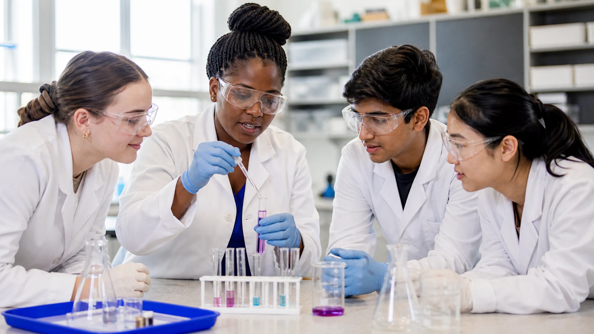 A Mindlect instructor guides learners through a practical science experiment